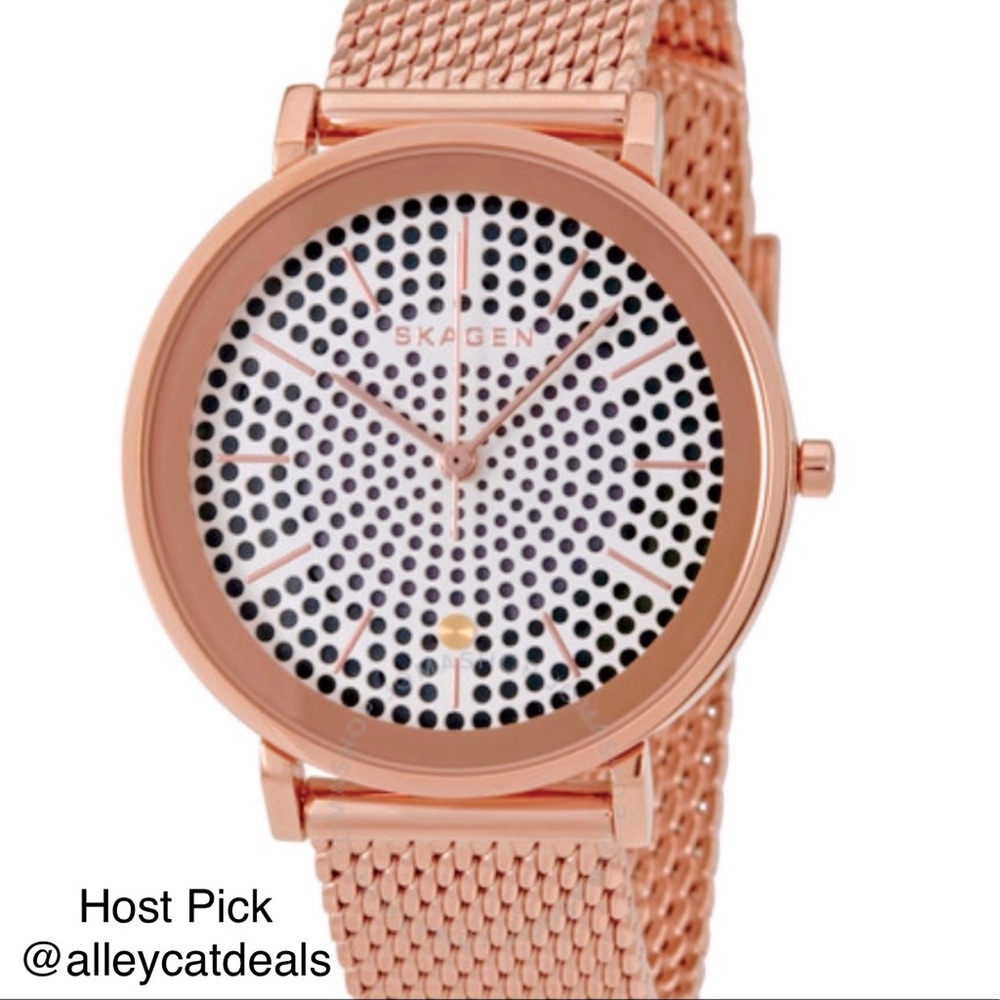 Ladies New Skagen Rose Stainless Steel SOLAR watch NWT
